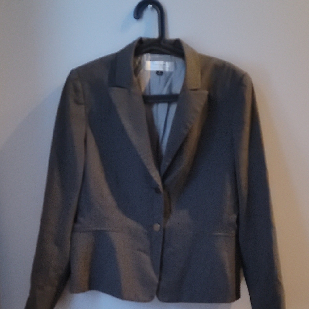 Tahari Arthur Levine Women's Charcoal Pin Striped Blazer
